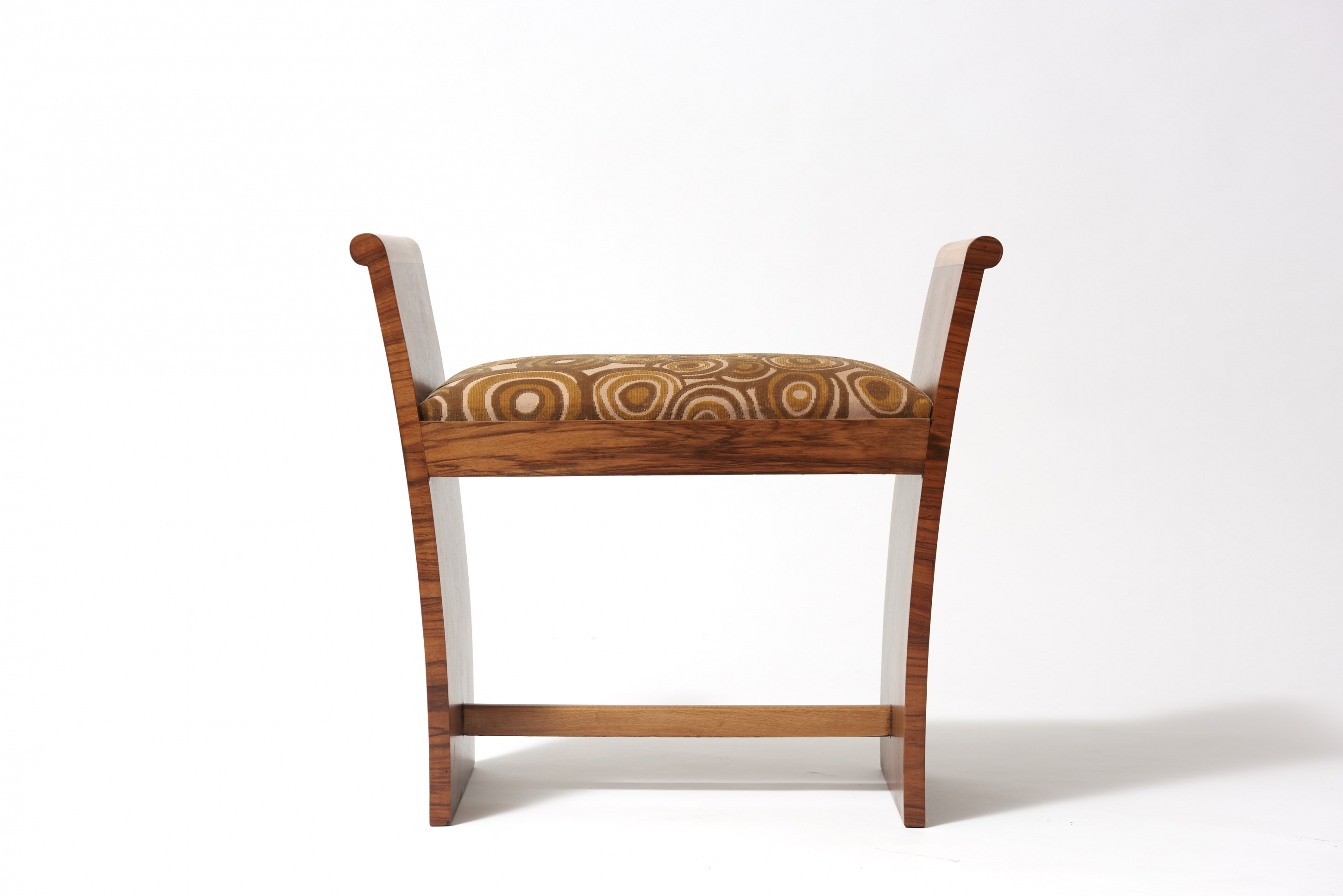 Walnut Art Deco Ottoman, 1930s Modernism